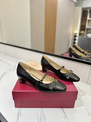 Colestore Valentino Garavani VLogo Signature 60 Leather Mary Jane Pumps Black - 4