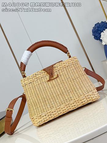 Colestore Louis Vuitton Capucines BB Rattan and Cowhide Tan 18 x 27 x 9 cm