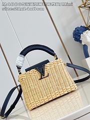 Colestore Louis Vuitton Capucines Mini Rattan and Cowhide Navy Blue  21x13.6x8cm - 1