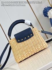 Colestore Louis Vuitton Capucines Mini Rattan and Cowhide Navy Blue  21x13.6x8cm - 6