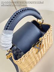 Colestore Louis Vuitton Capucines Mini Rattan and Cowhide Navy Blue  21x13.6x8cm - 2