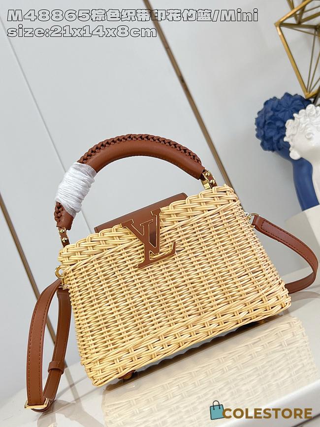 Colestore Louis Vuitton Capucines Mini Rattan and Cowhide Tan 21x13.6x8cm - 1