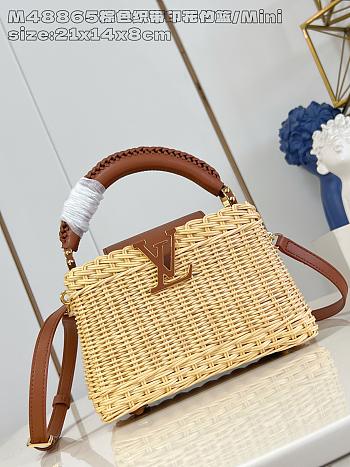 Colestore Louis Vuitton Capucines Mini Rattan and Cowhide Tan 21x13.6x8cm