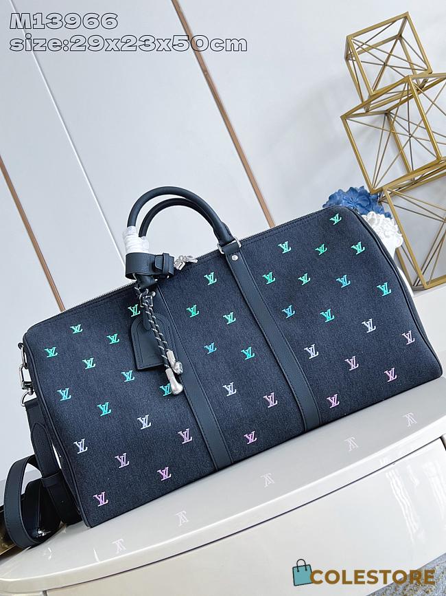 Colestore Louis Vuitton Keepall Bandoulière 50 Gradient Blue Blason Denim 29x23x50cm - 1