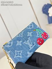Colestore Louis Vuitton LV x TM Key Pouch Monogram Cherry Denim 7x1.5x12cm - 3