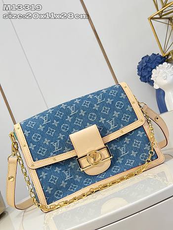 Colestore Louis Vuitton Dauphine Soft GM Denim Blue 20 x 11 x 28cm
