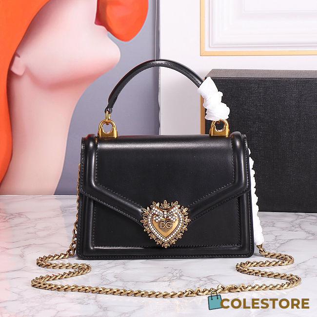 Colestore Dolce & Gabbana Devotion in Plain Medium Black Bag 24x17x9cm - 1