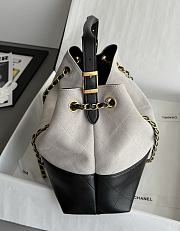 Colestore Chanel Small Tote Suede Calfskin, Shiny Lambskin & Gold-Tone Metal, Gray & Black 36x24x12cm - 4