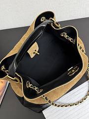 Colestore Chanel Small Tote Suede Calfskin, Shiny Lambskin & Gold-Tone Metal, Beige & Black 36x24x12cm - 5