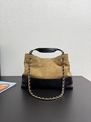 Colestore Chanel Small Tote Suede Calfskin, Shiny Lambskin & Gold-Tone Metal, Beige & Black 36x24x12cm - 2