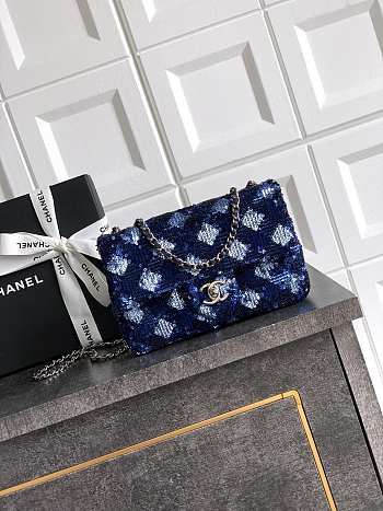 Colestore Chanel Classic 11.12 Handbag Denim and Blue 15.5 x 25.5 x 6.5cm
