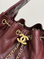 Colestore Chanel 25 Small Handbag Grained Calfskin & Gold-Tone Metal Burgundy 30x26x14cm - 4
