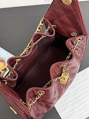 Colestore Chanel 25 Small Handbag Grained Calfskin & Gold-Tone Metal Burgundy 30x26x14cm - 5