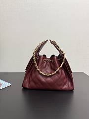 Colestore Chanel 25 Small Handbag Grained Calfskin & Gold-Tone Metal Burgundy 30x26x14cm - 3