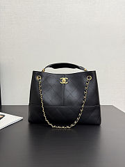 Colestore Chanel Shopping Bag Calfskin & Gold-Tone Metal Black 28x40x15cm - 1