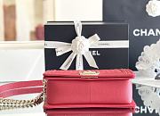 Colestore Chanel Le Boy Bolsa Med Boy Red Caviar 25x15x9cm - 3
