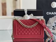Colestore Chanel Le Boy Bolsa Med Boy Red Caviar 25x15x9cm - 5