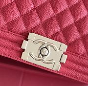 Colestore Chanel Le Boy Bolsa Med Boy Red Caviar 25x15x9cm - 6