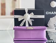 Colestore Chanel Le Boy Bolsa Med Boy Purple Caviar 25x15x9cm - 6