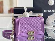 Colestore Chanel Le Boy Bolsa Med Boy Purple Caviar 25x15x9cm - 4