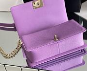 Colestore Chanel Le Boy Bolsa Med Boy Purple Caviar 25x15x9cm - 2