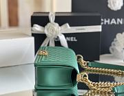 Colestore Chanel Le Boy Bolsa Med Boy Green Caviar 25x15x9cm - 6