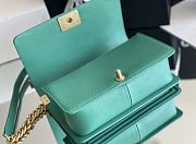 Colestore Chanel Le Boy Bolsa Med Boy Green Caviar 25x15x9cm - 5