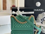 Colestore Chanel Le Boy Bolsa Med Boy Green Caviar 25x15x9cm - 3
