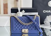 Colestore Chanel Le Boy Bolsa Med Boy Cobalt Caviar 25x15x9cm - 1