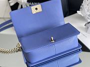 Colestore Chanel Le Boy Bolsa Med Boy Cobalt Caviar 25x15x9cm - 4