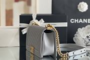 Colestore Chanel Le Boy Bolsa Med Boy Gray Caviar 25x15x9cm - 5