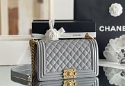 Colestore Chanel Le Boy Bolsa Med Boy Gray Caviar 25x15x9cm - 2