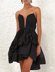 Colestore Zimmermann Illuminate Draped Mini Dress Black - 1