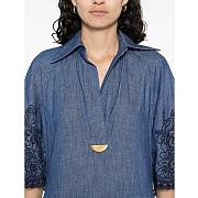 Colestore Zimmermann Coco Embroidered Denim Dress Railway Blue  - 6