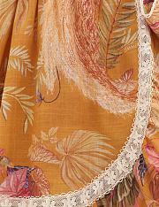 Colestore Zimmermann Ascension Frill Mini Dress Mustard Palm Floral  - 2