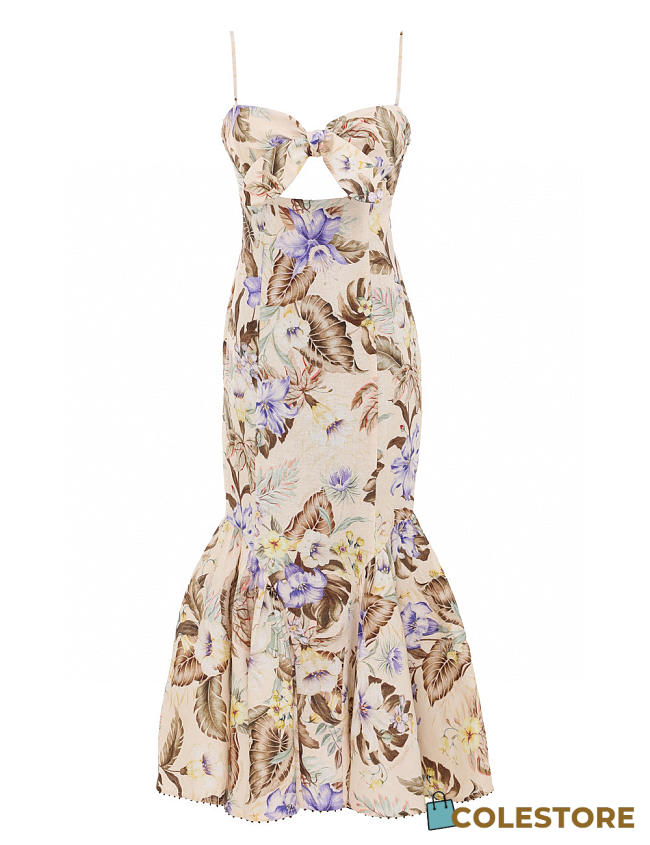 Colestore Zimmermann Coco Tie Front Midi Dress - 1