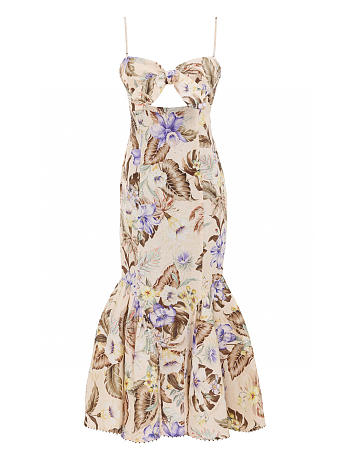 Colestore Zimmermann Coco Tie Front Midi Dress