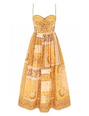 Colestore Zimmermann Lucky Corset Midi Dress Mustard Bandana - 1