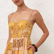 Colestore Zimmermann Lucky Corset Midi Dress Mustard Bandana - 4