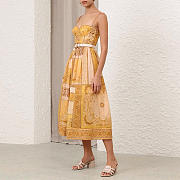 Colestore Zimmermann Lucky Corset Midi Dress Mustard Bandana - 2