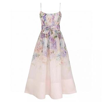 Colestore Zımmermann Lilac Floral Pattern Midi Dress