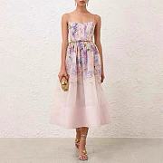 Colestore Zımmermann Lilac Floral Pattern Midi Dress - 5