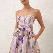 Colestore Zımmermann Lilac Floral Pattern Midi Dress - 4