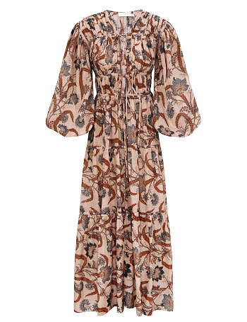 Colestore Zimmermann Ascension Tie Billow Maxi Blue Indienne Floral 