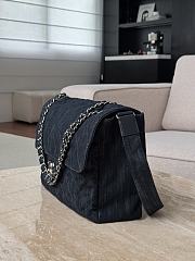 Colestore Chanel Vintage Denim Black Flap Bag 38x27x11.5cm - 2