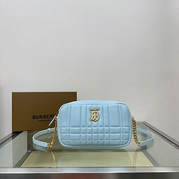 Colestore Burberry Mini Lola Quilted Camera Bag Baby Blue 24 x 6× 15cm