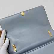 Burberry Small Quilted Lambskin Lola Bag with Chain Strap Dusty Blue 23x6x13cm - 5