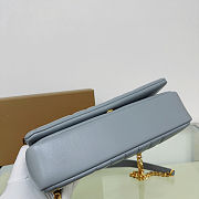 Burberry Small Quilted Lambskin Lola Bag with Chain Strap Dusty Blue 23x6x13cm - 4