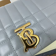 Burberry Small Quilted Lambskin Lola Bag with Chain Strap Dusty Blue 23x6x13cm - 2
