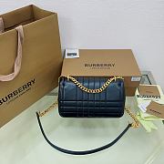 Burberry Small Quilted Lambskin Lola Bag with Chain Strap Black  23x6x13cm - 6